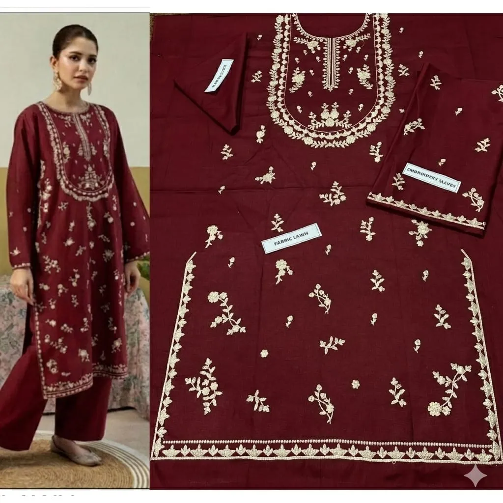 Aisling Batik Embroidered Lawn Dress (27)