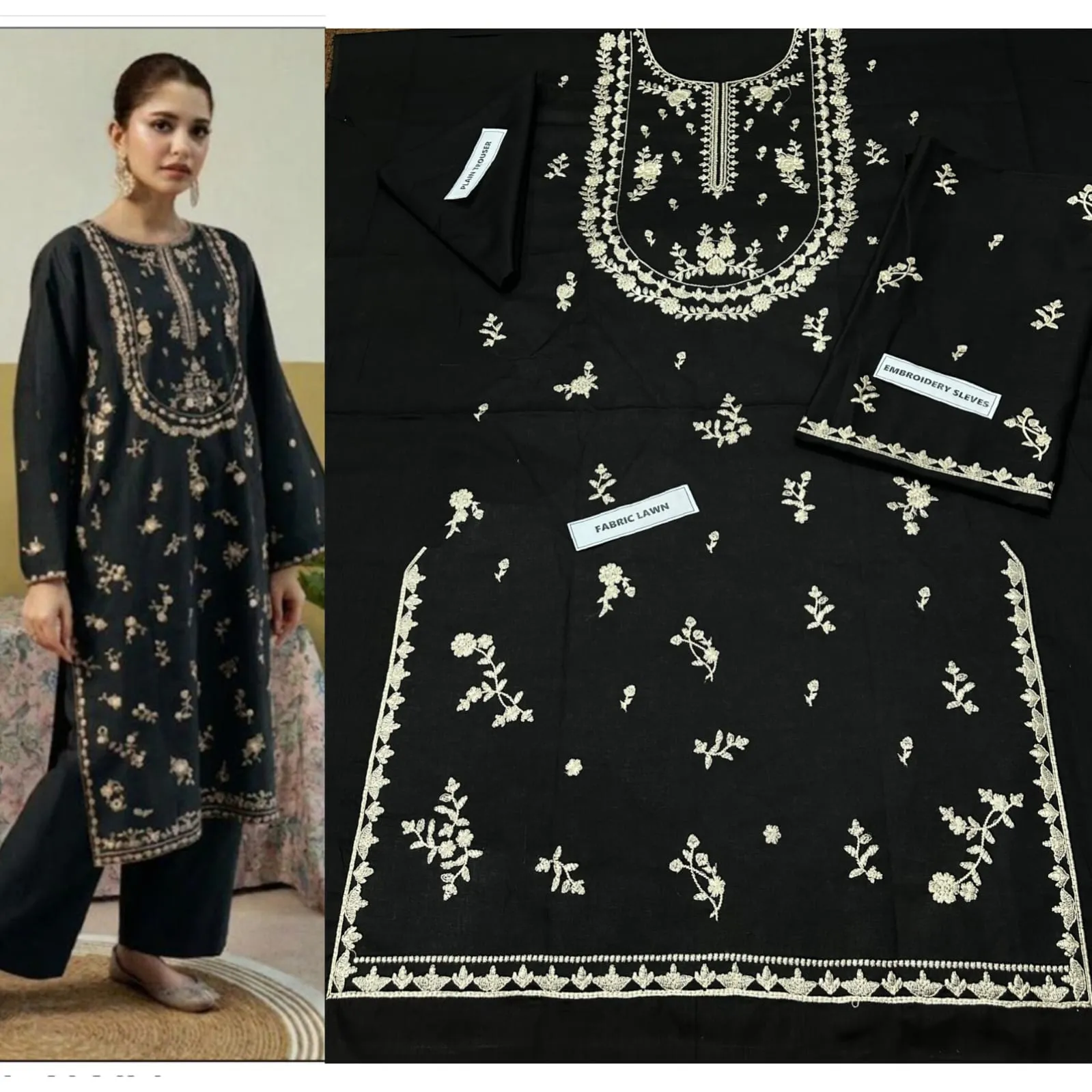 Aisling Batik Embroidered Lawn Dress (29)
