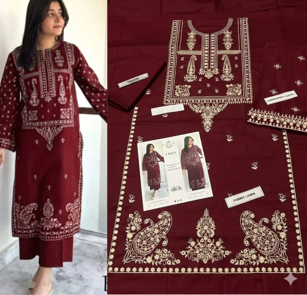 Aisling Batik Embroidered Lawn Dress (32)