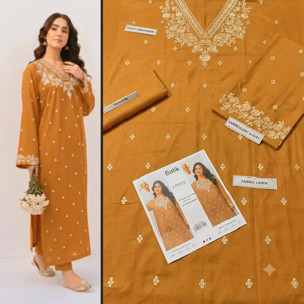 Aisling Batik Embroidered Lawn Dress (35)