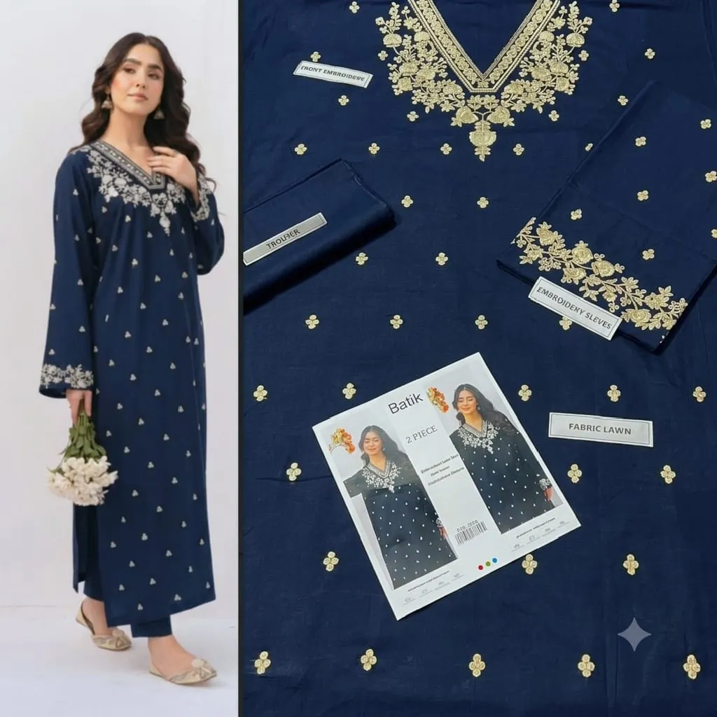 Aisling Batik Embroidered Lawn Dress (37)