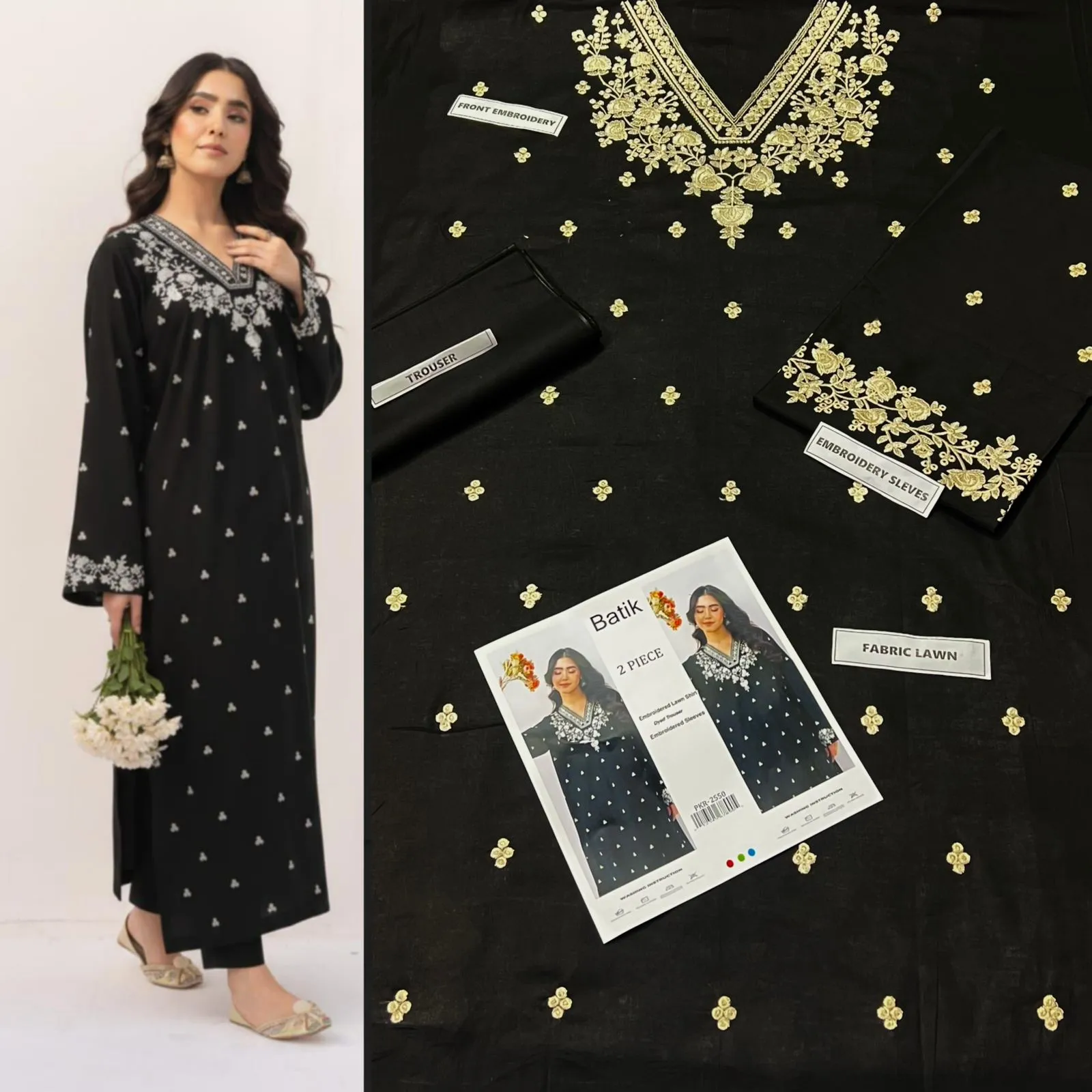 Aisling Batik Embroidered Lawn Dress (39)