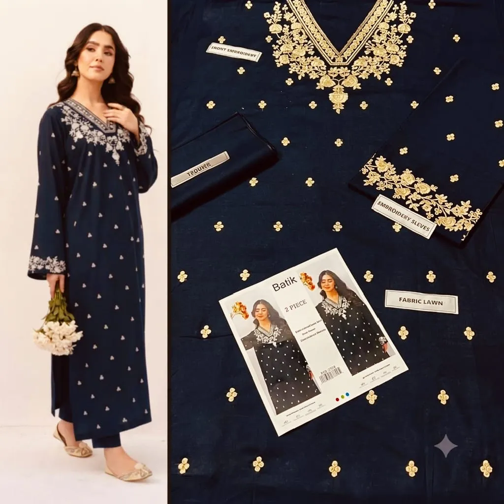 Aisling Batik Embroidered Lawn Dress (40)