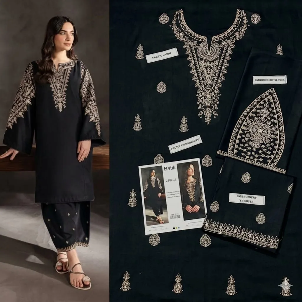Aisling Batik Embroidered Lawn Dress (41)