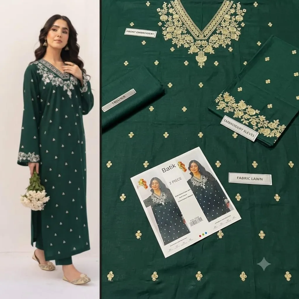 Aisling Batik Embroidered Lawn Dress (42)