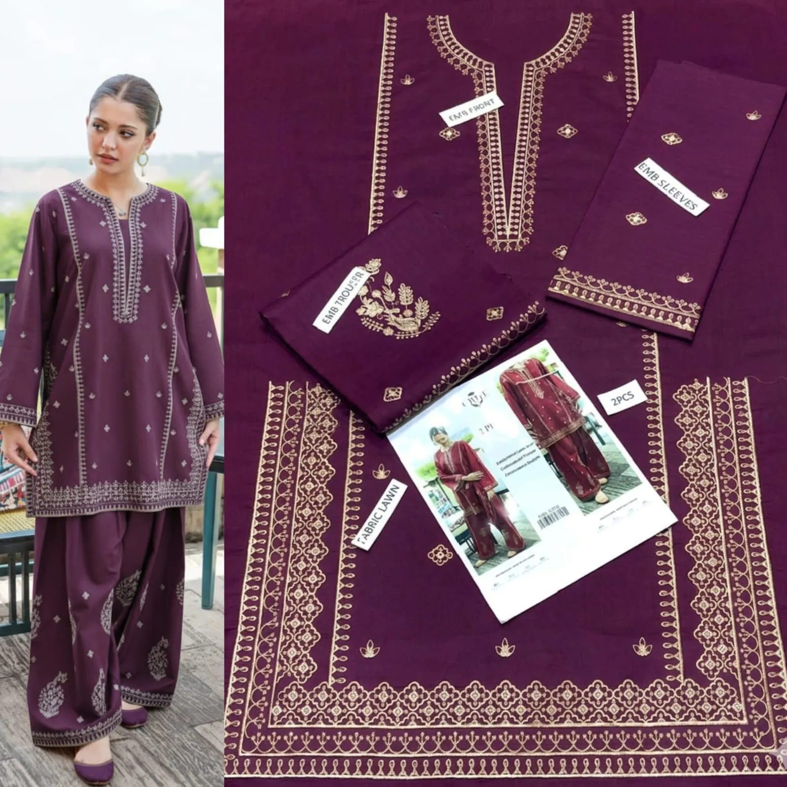 Aisling Batik Embroidered Lawn Dress (43)
