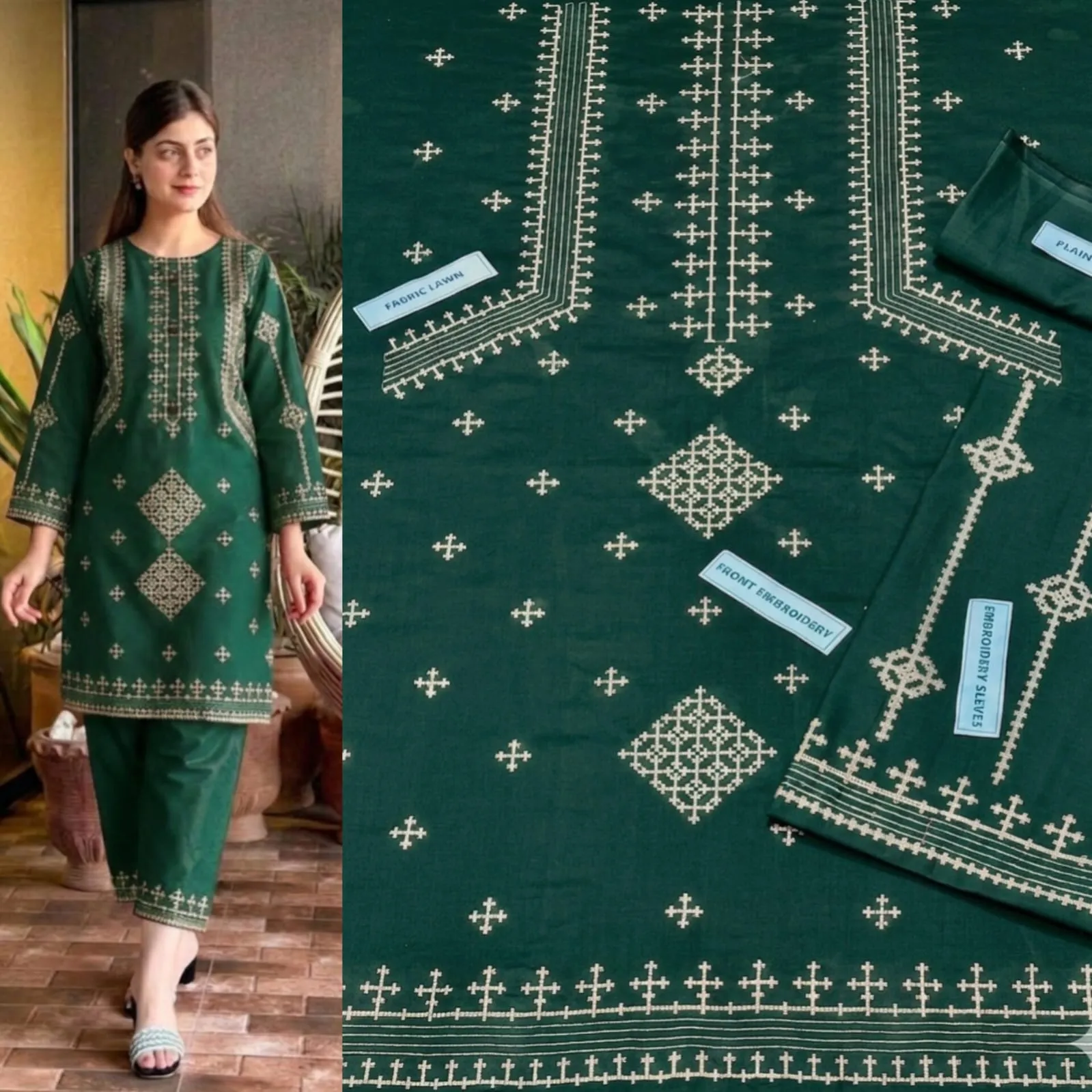 Aisling Batik Embroidered Lawn Dress (45)