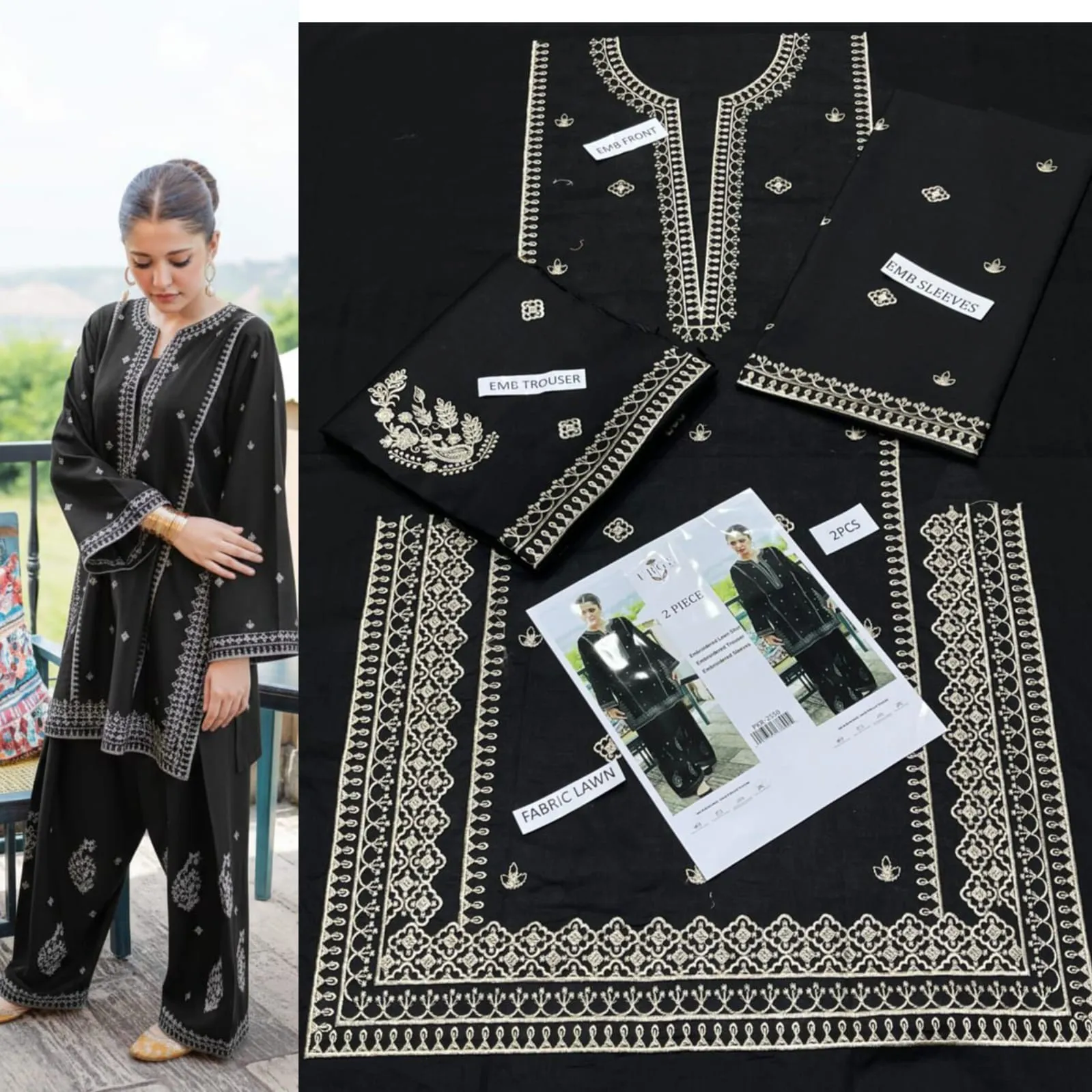 Aisling Batik Embroidered Lawn Dress (46)