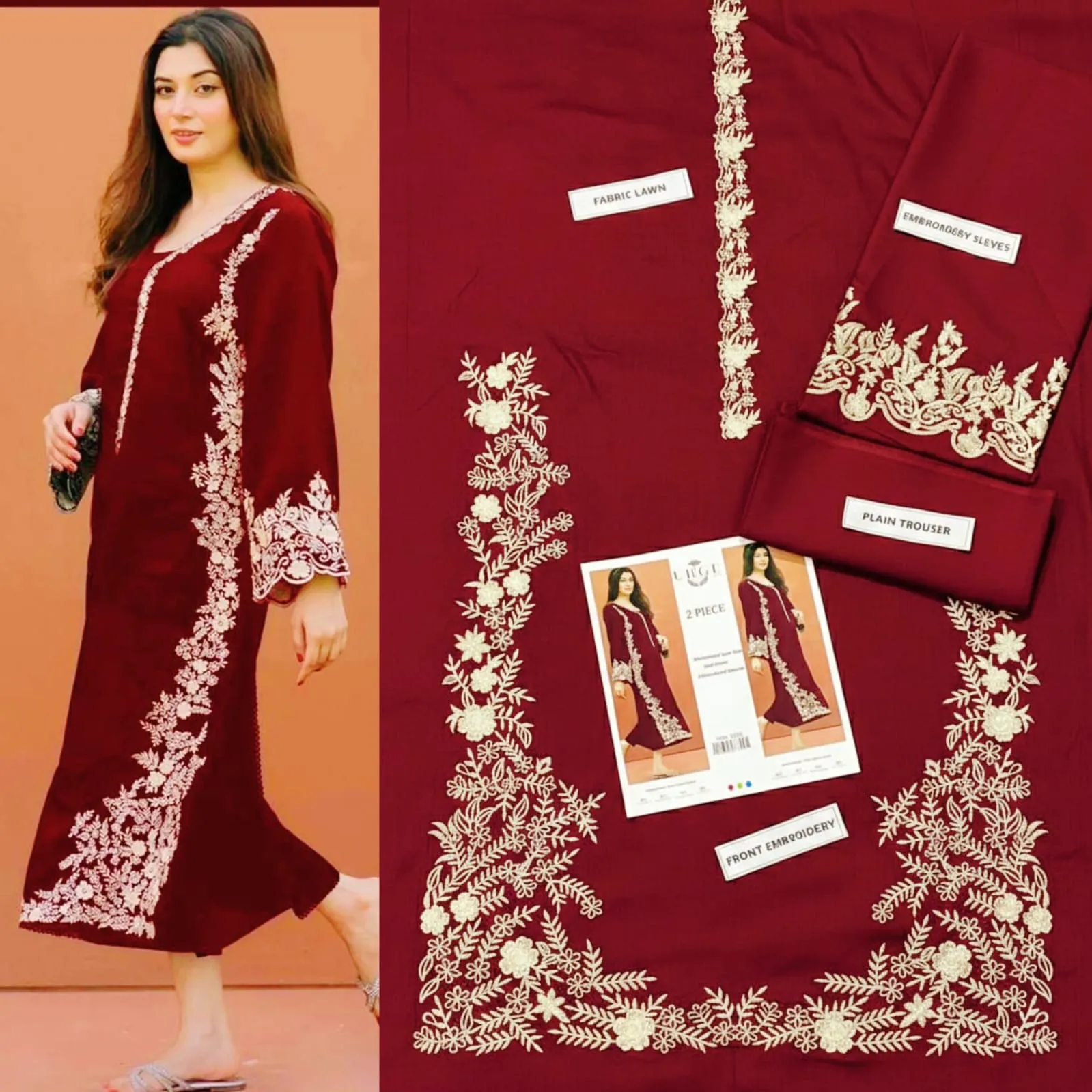 Aisling Batik Embroidered Lawn Dress (49)