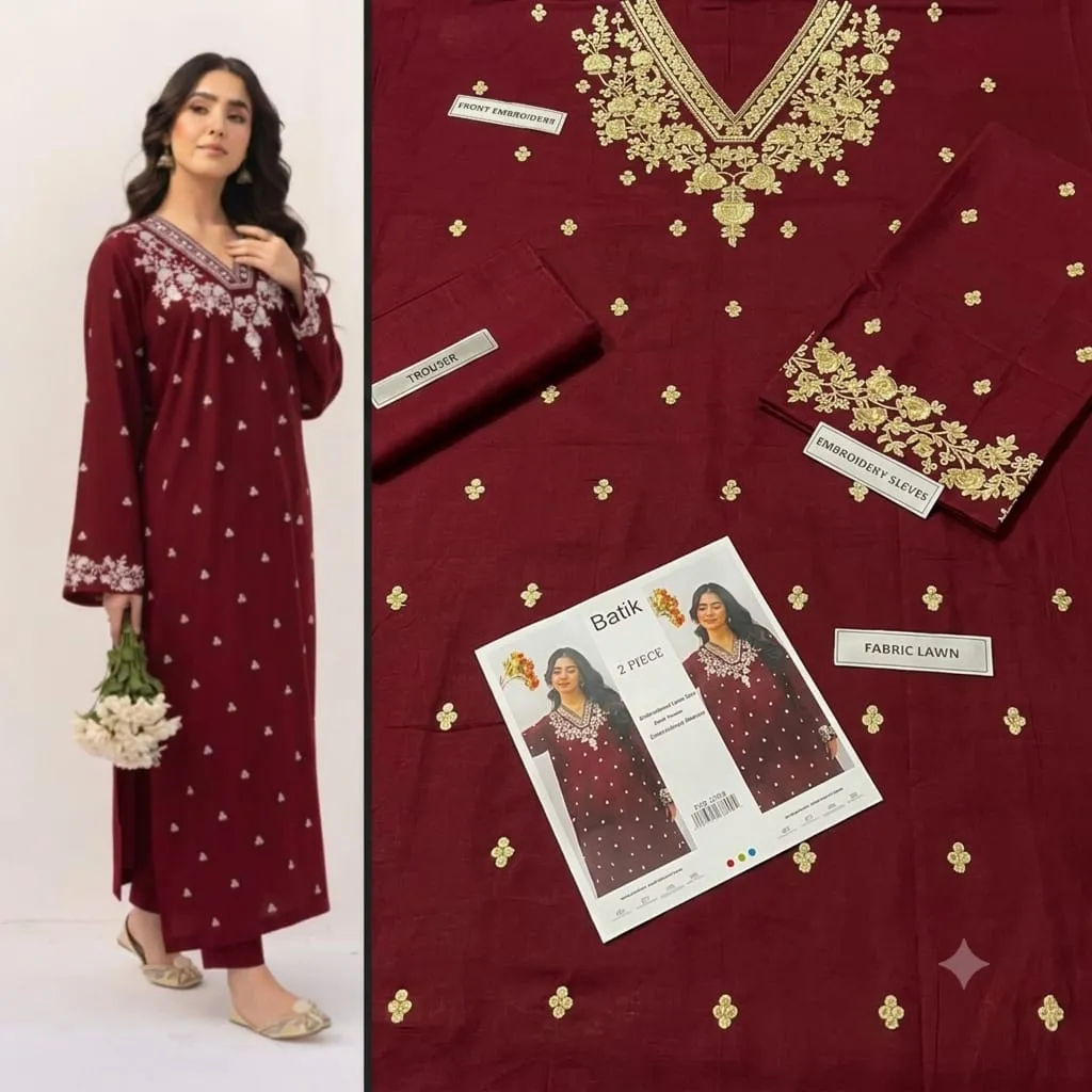 Aisling Batik Embroidered Lawn Dress (50)