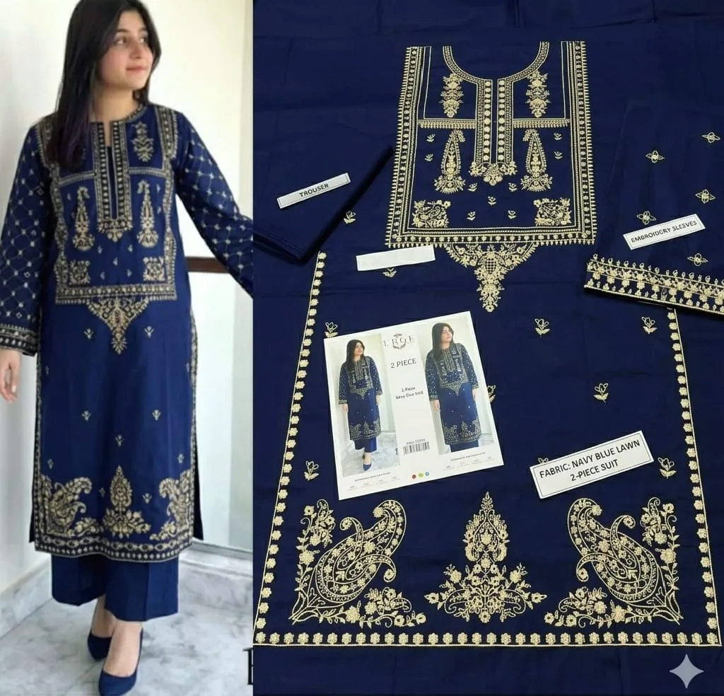 Aisling Batik Embroidered Lawn Dress (53)