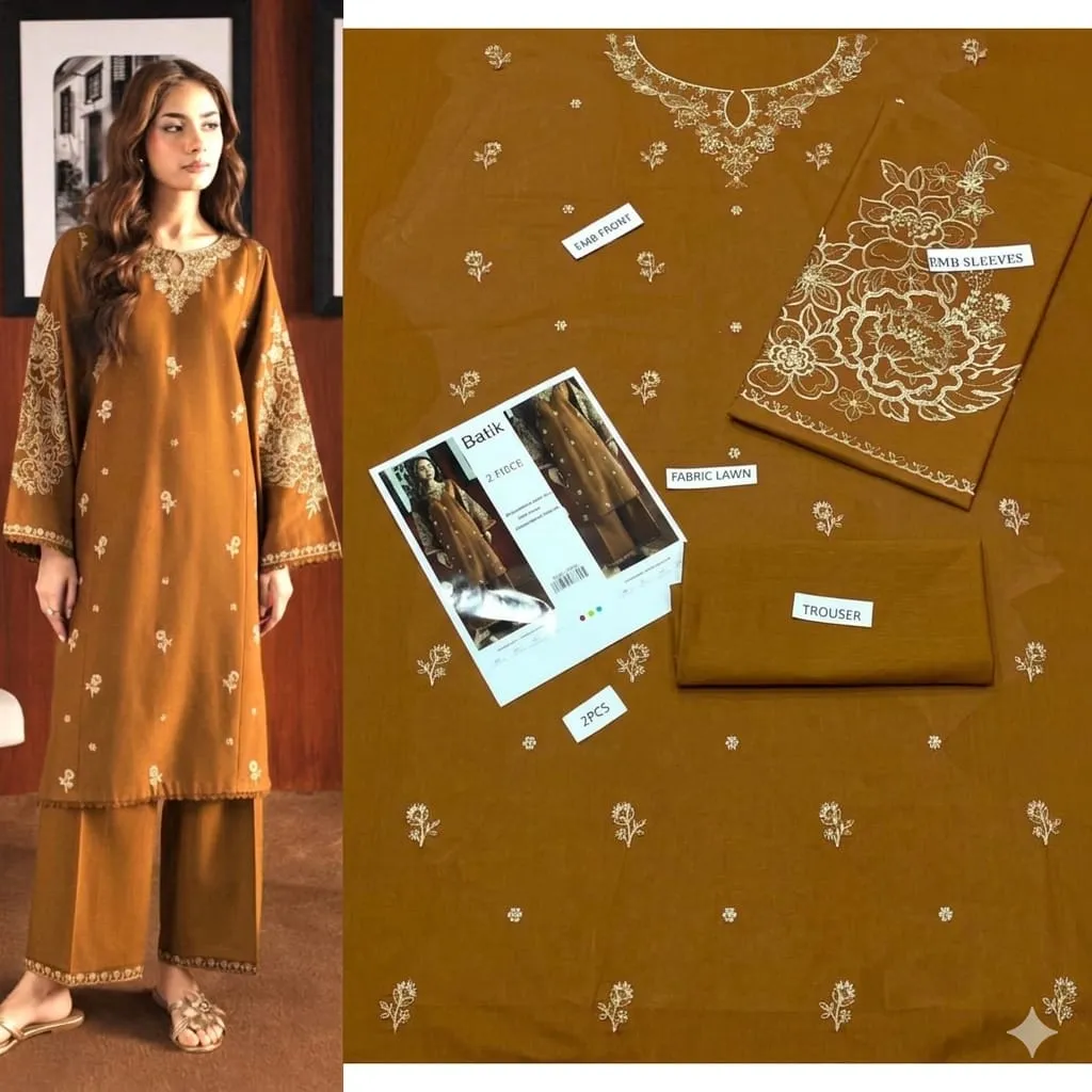Aisling Batik Embroidered Lawn Dress (57)