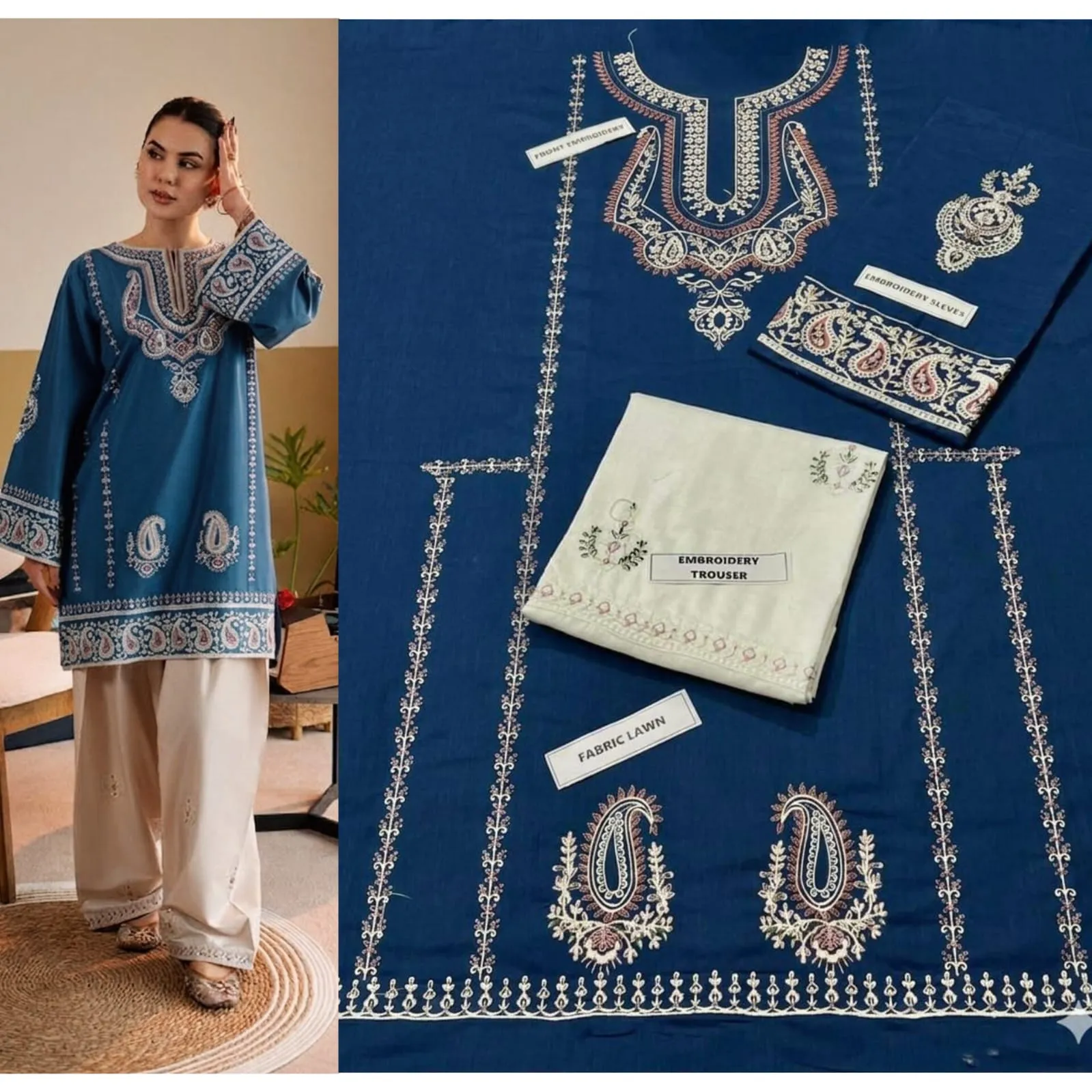 Aisling Batik Embroidered Lawn Dress (59)