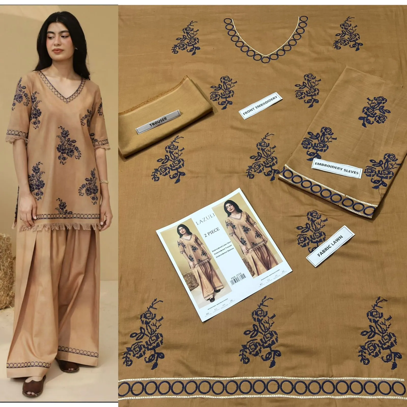 Aisling Batik Embroidered Lawn Dress (60)