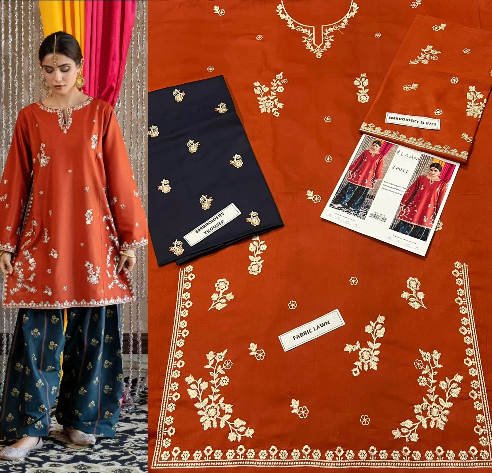 Aisling Batik Embroidered Lawn Dress (61)