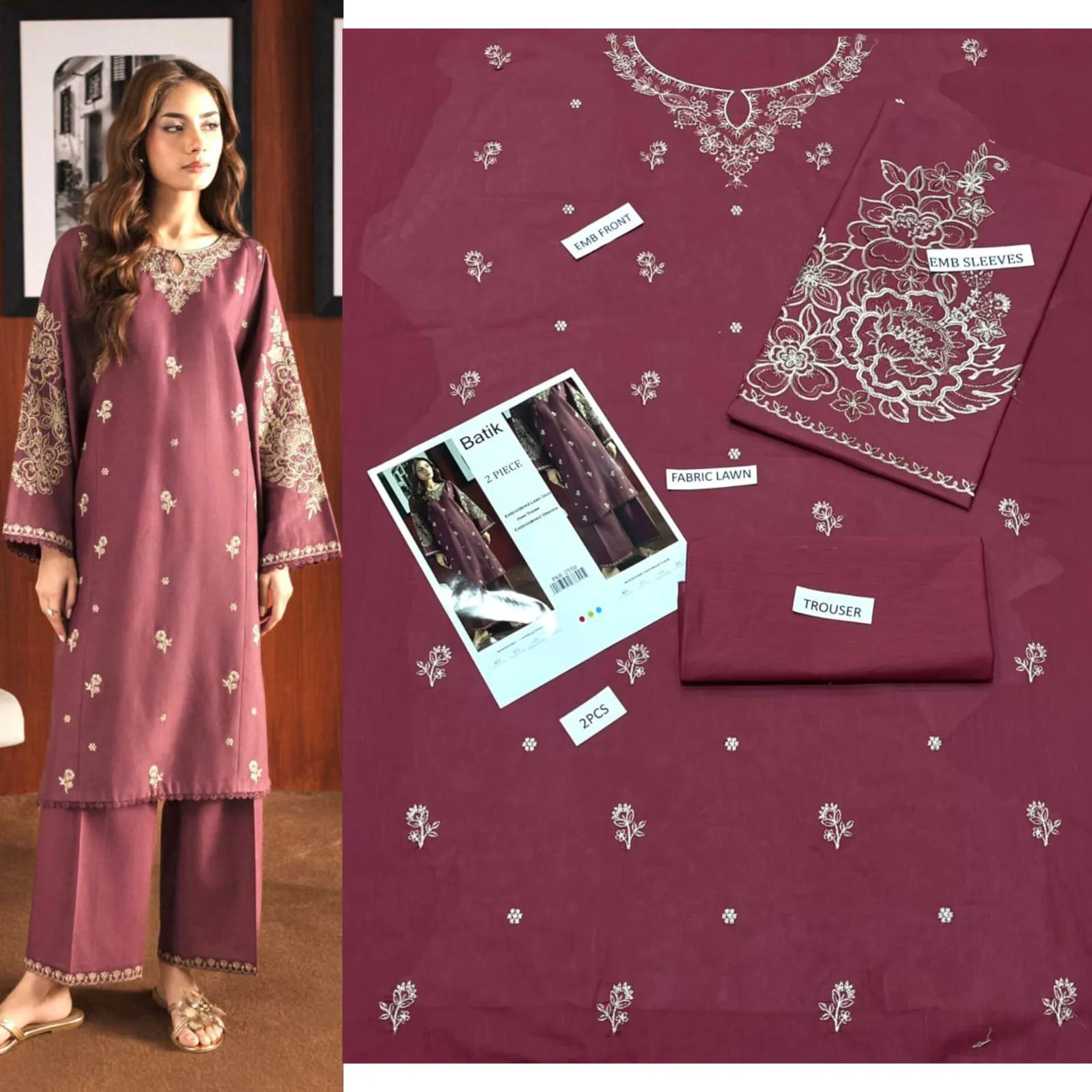 Aisling Batik Embroidered Lawn Dress (63)