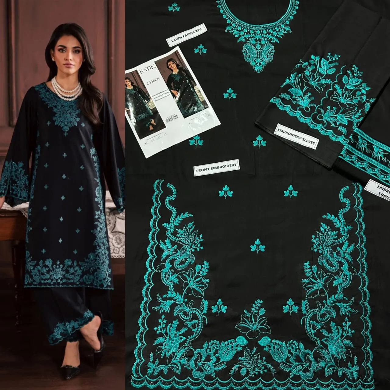Aisling Batik Embroidered Lawn Dress (65)