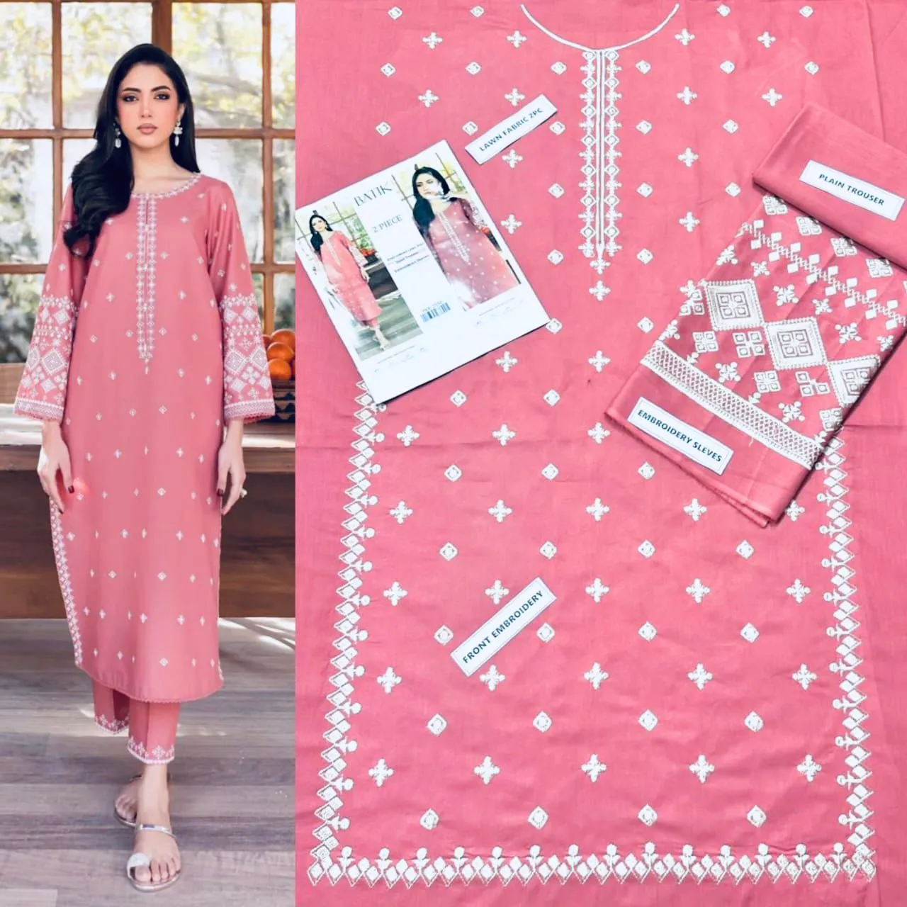 Aisling Batik Embroidered Lawn Dress (70)