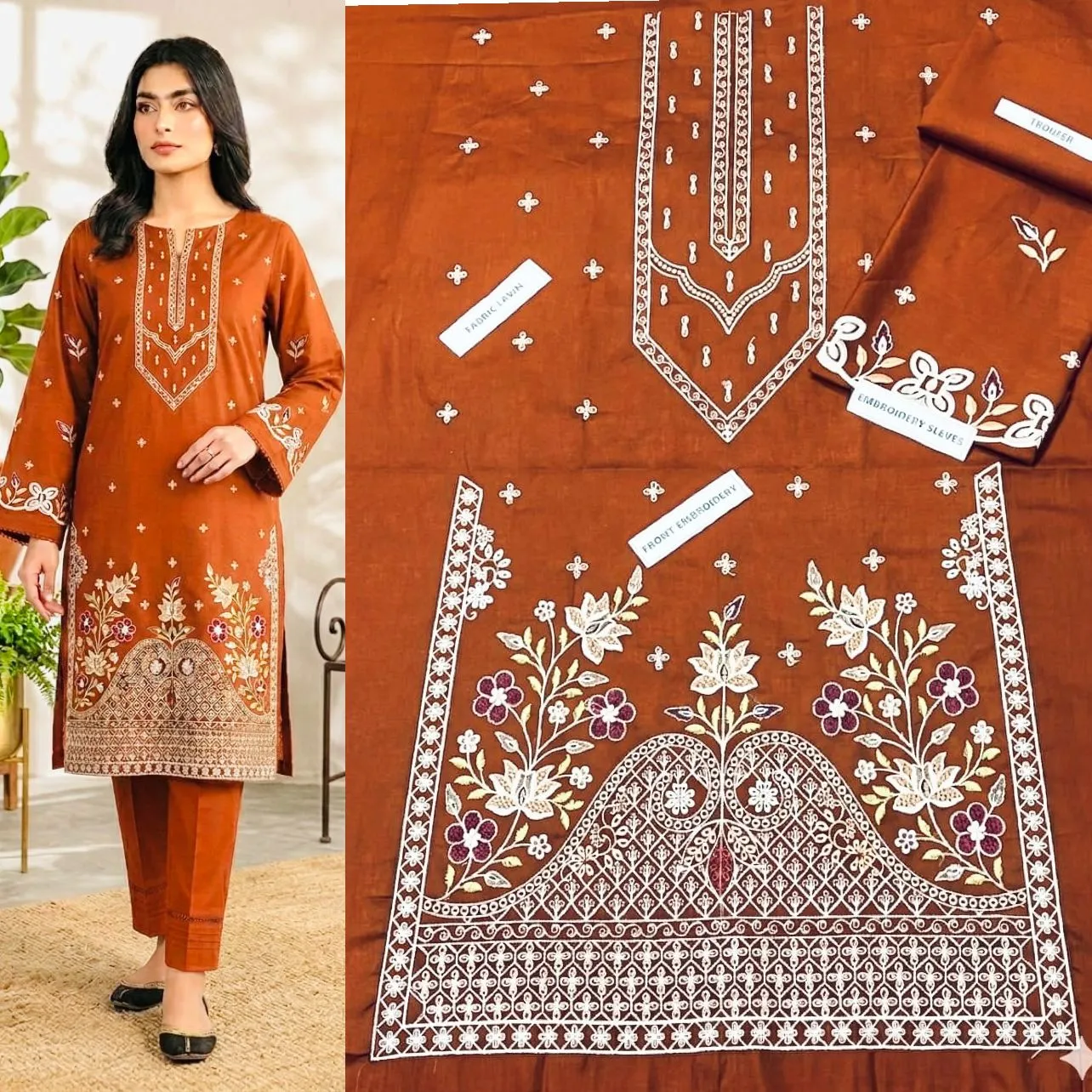 Aisling Batik Embroidered Lawn Dress (71)