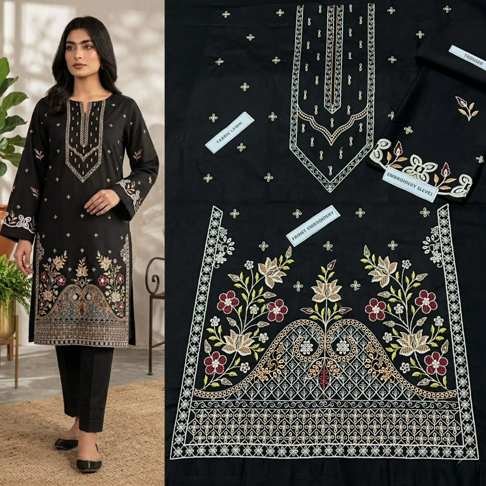 Aisling Batik Embroidered Lawn Dress (72)