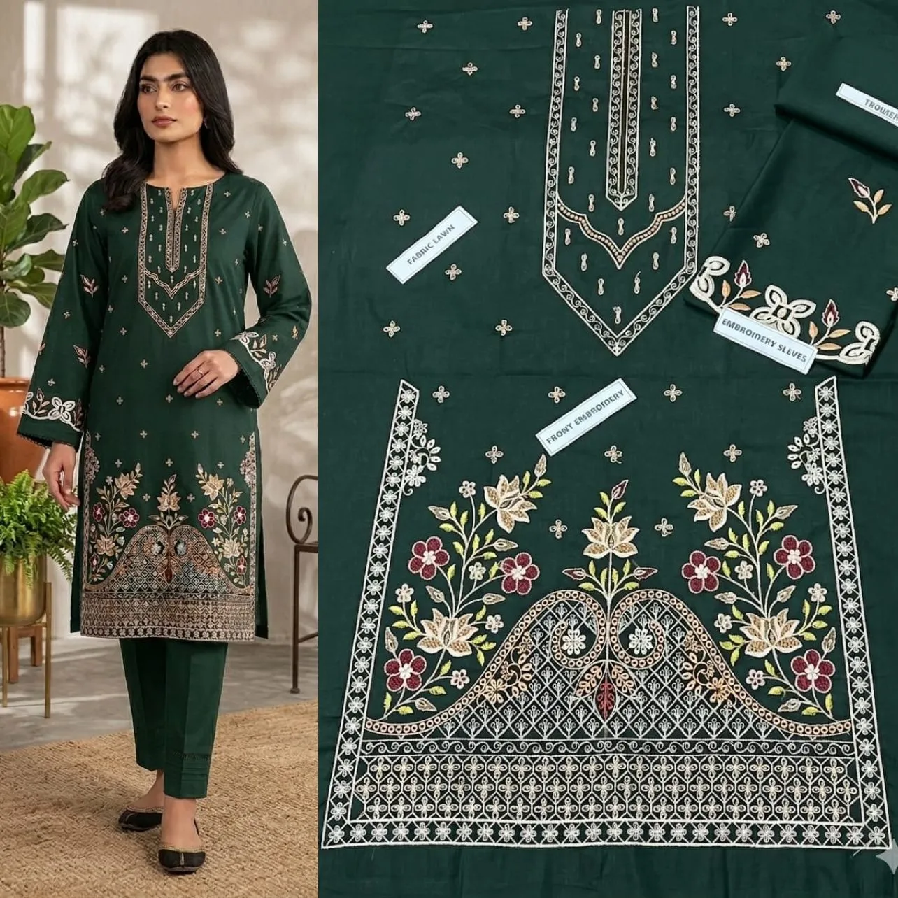 Aisling Batik Embroidered Lawn Dress (73)