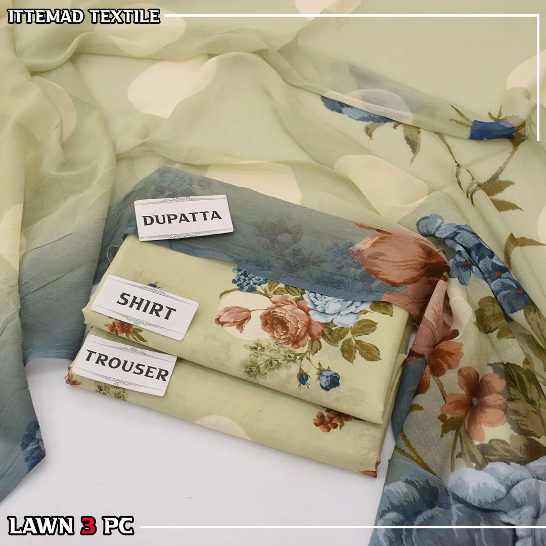 Ittimad Textile Printed Lawn Suit 2026 | 3PC Collection
