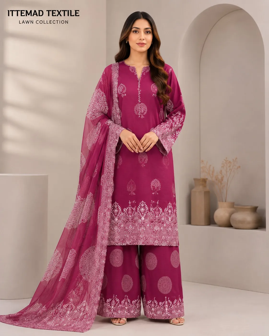 Ittimad Textile Printed Lawn Suit 2026 (38)