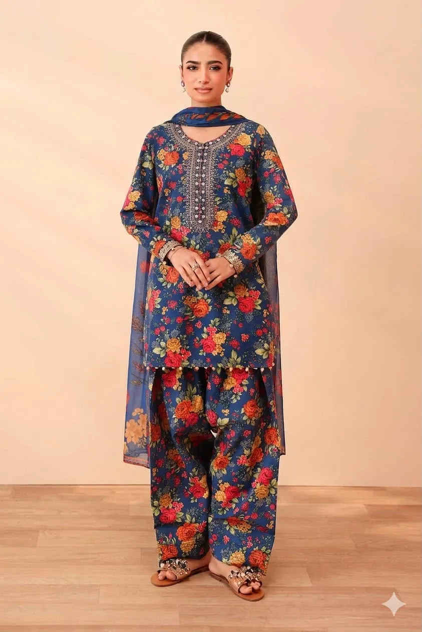 Embroidered Lawn Suit 2026 (2)