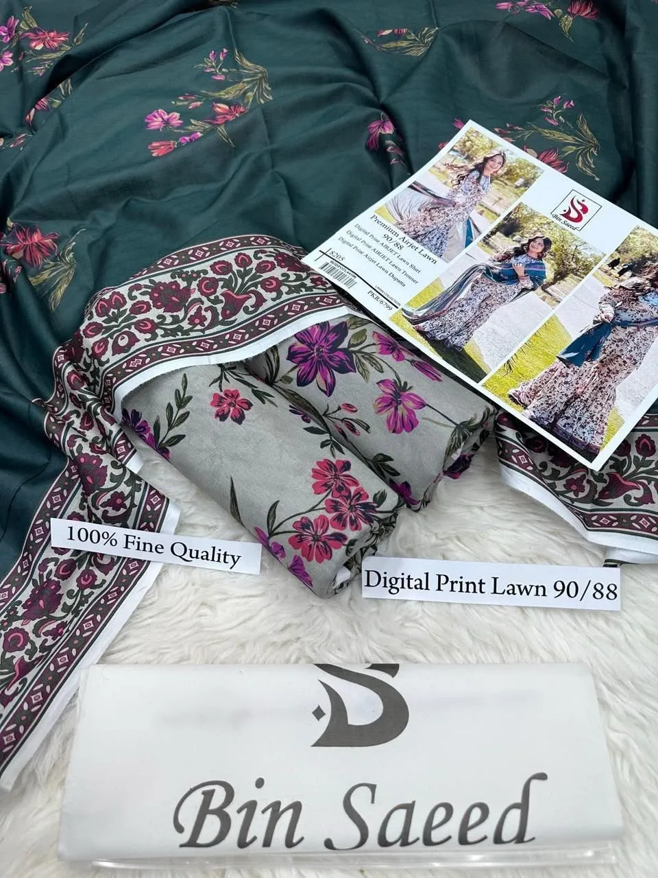 Bin Saeed Printed Lawn Suit 2026 (19)