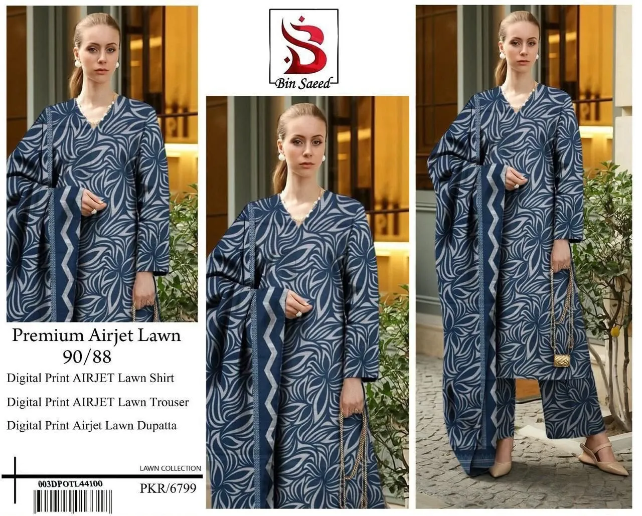 Bin Saeed Printed Lawn Suit 2026 (20)