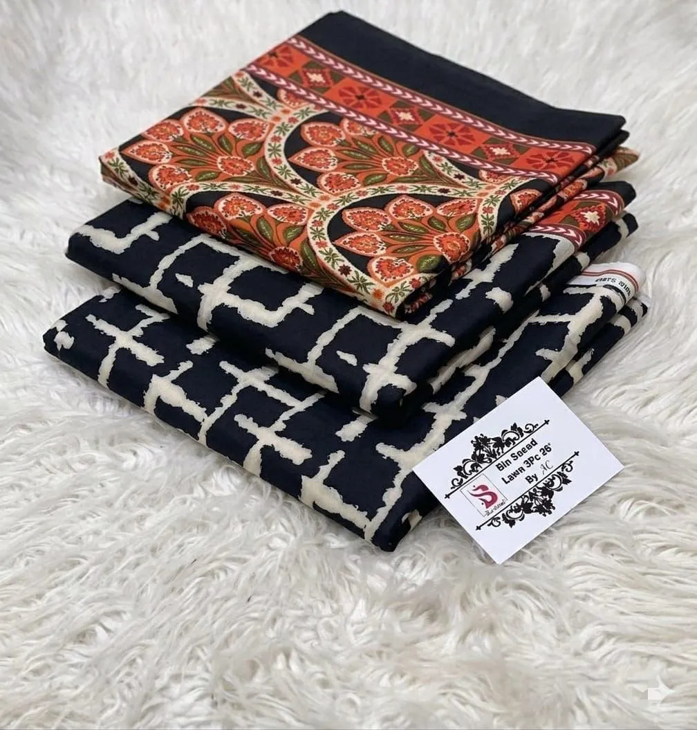 Bin Saeed Printed Lawn Suit 2026 (58)