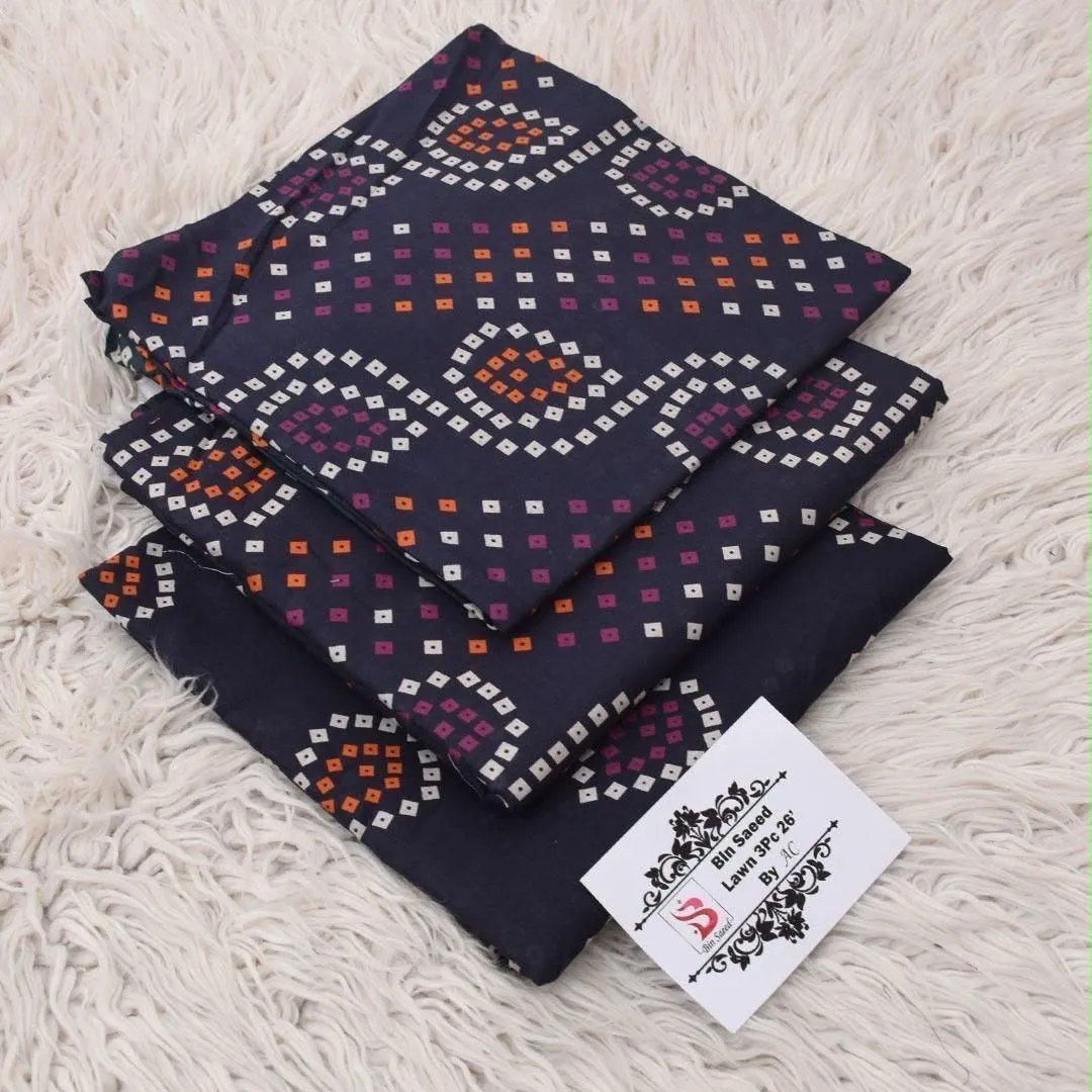 Bin Saeed Printed Lawn Suit 2026 (75)