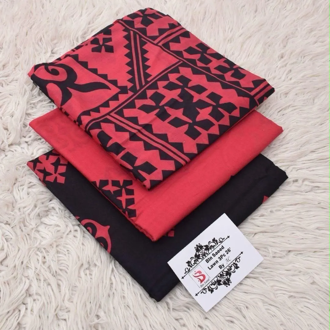 Bin Saeed Printed Lawn Suit 2026 (77)