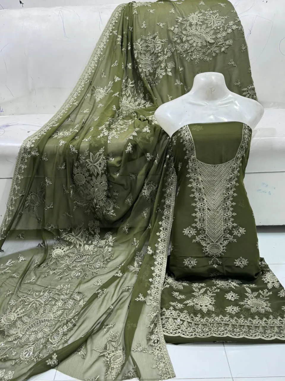 Bareeze Chiffon Dress | Sequence Boring Work 2PC Collection