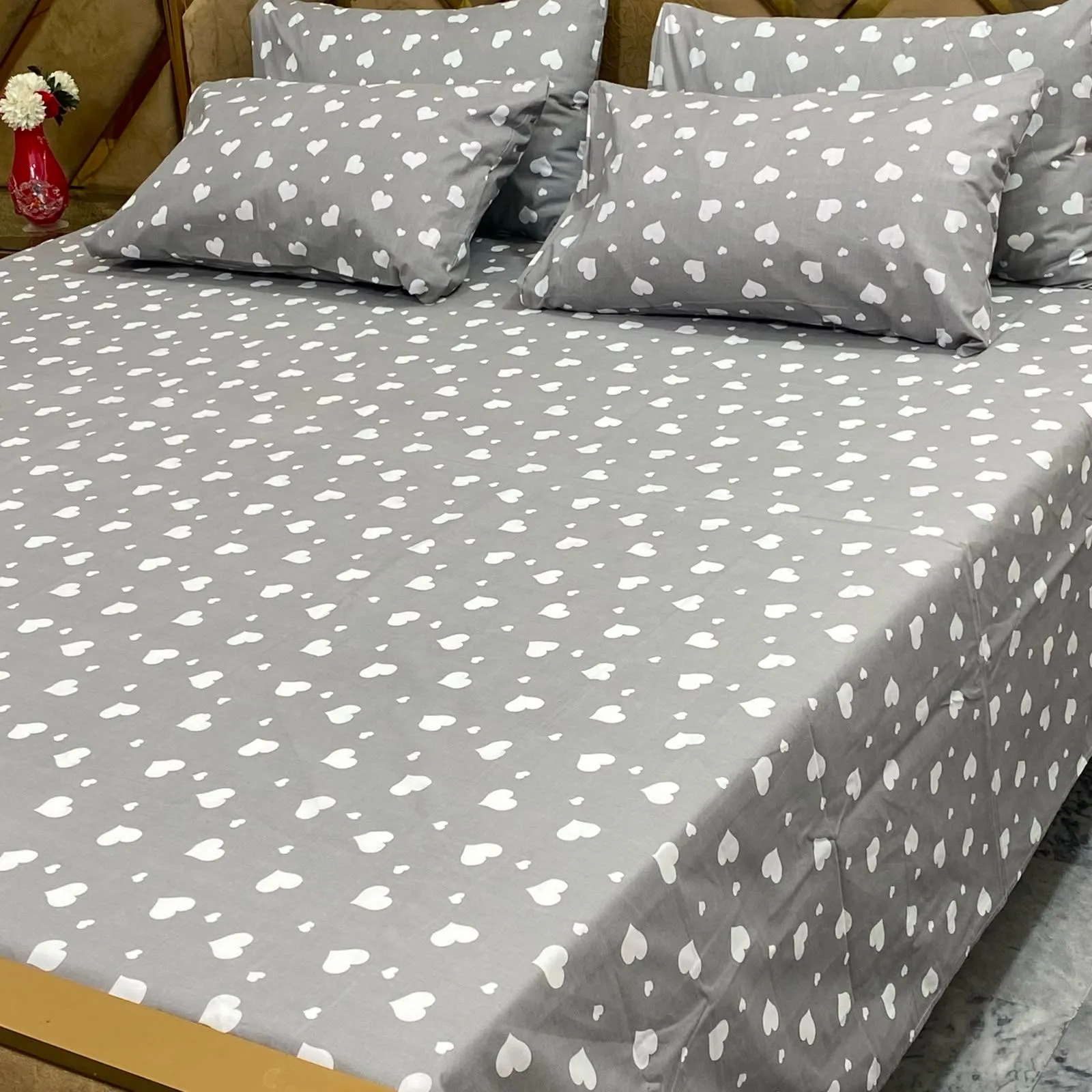 Pure Cotton King Size Bedsheet Set | 5 Piece Collection