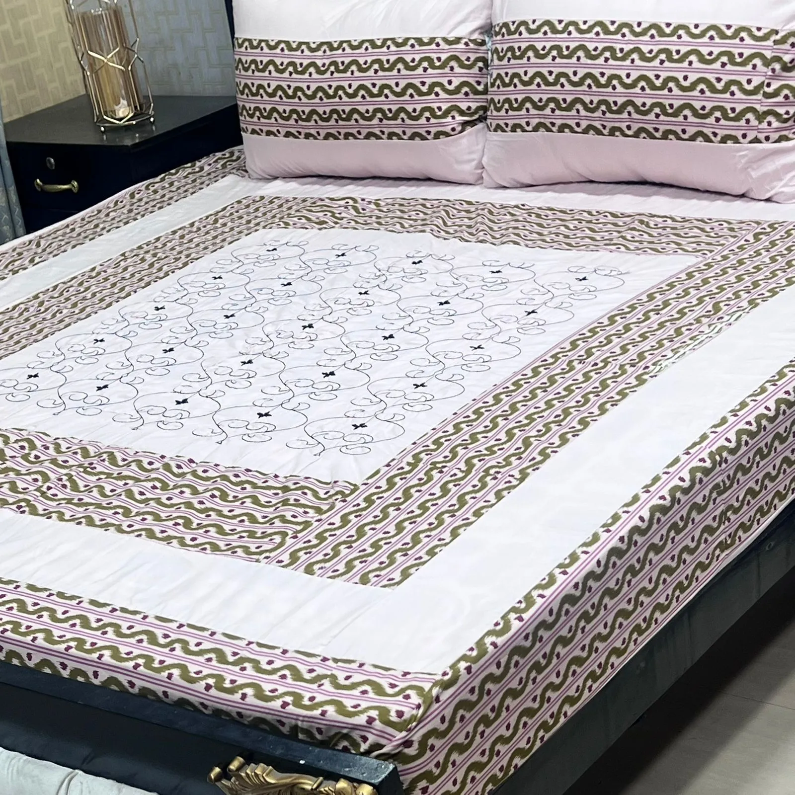 Embroidered Patch Work Bedsheet (4)