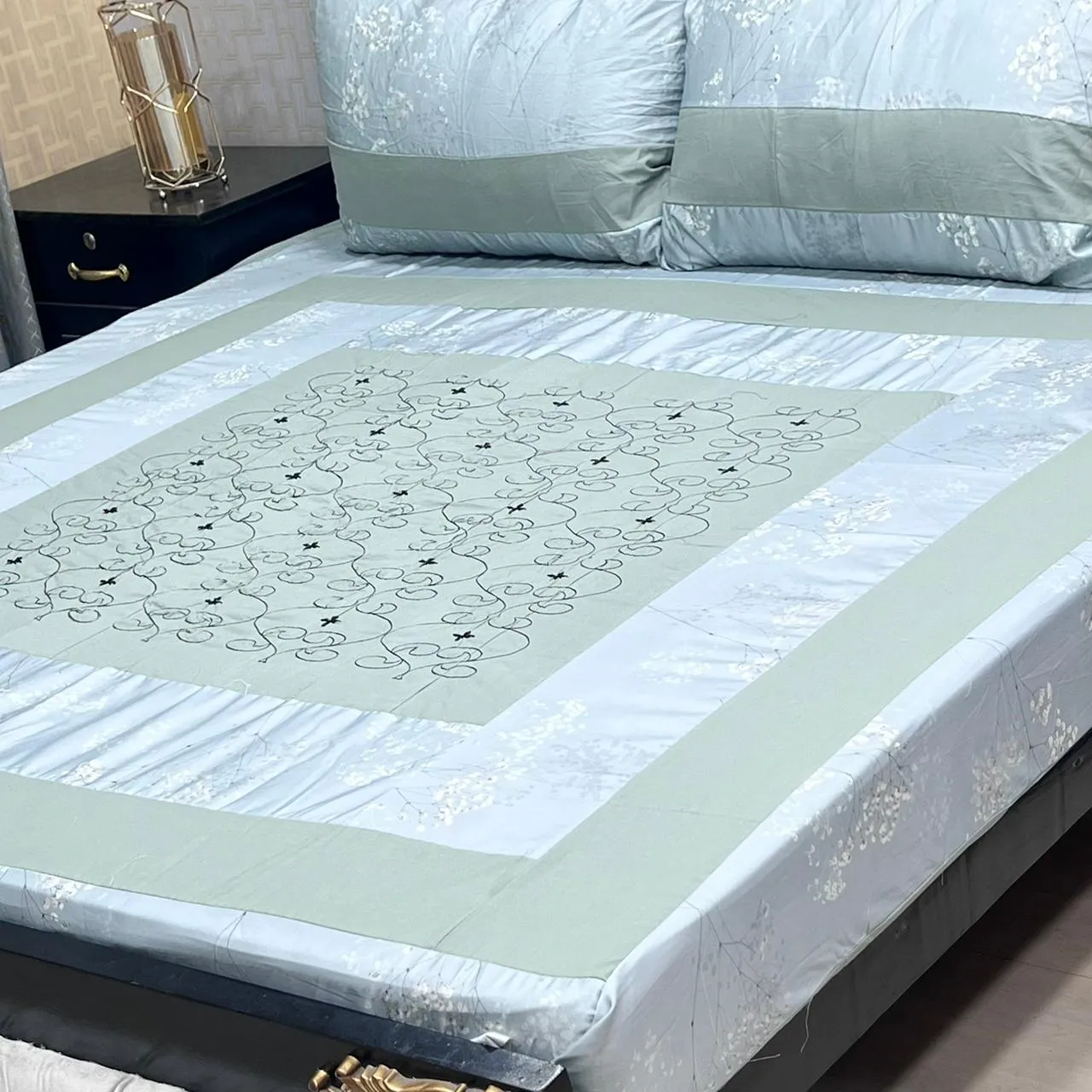 Embroidered Patch Work Bedsheet (12)