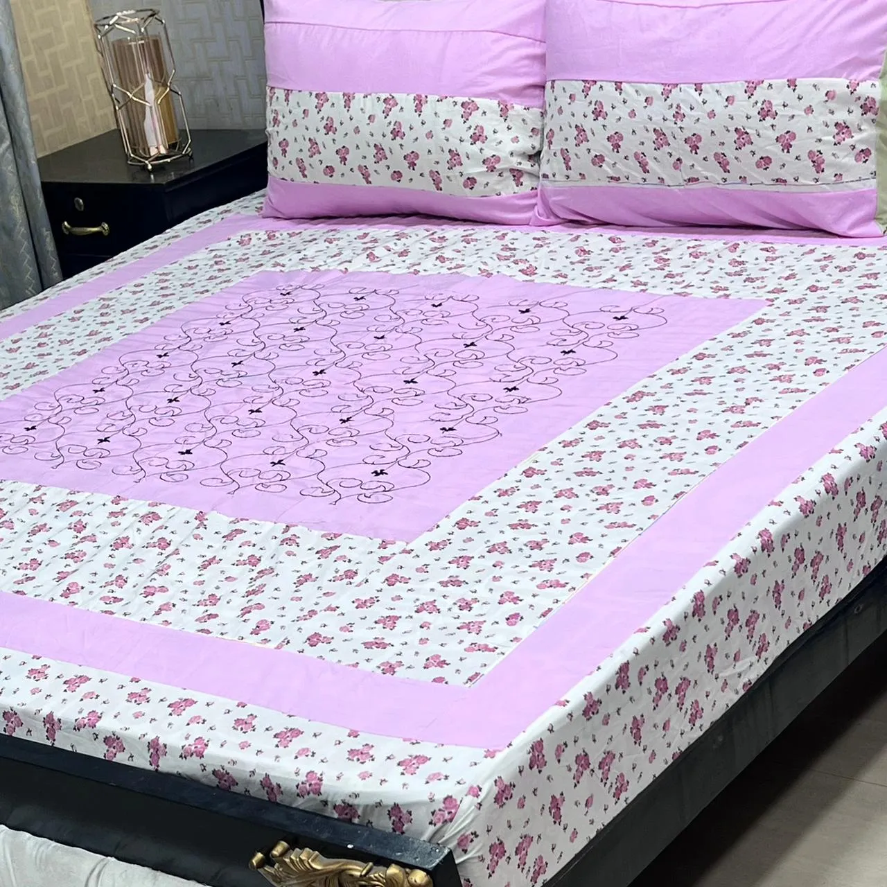 Embroidered Patch Work Bedsheet (20)