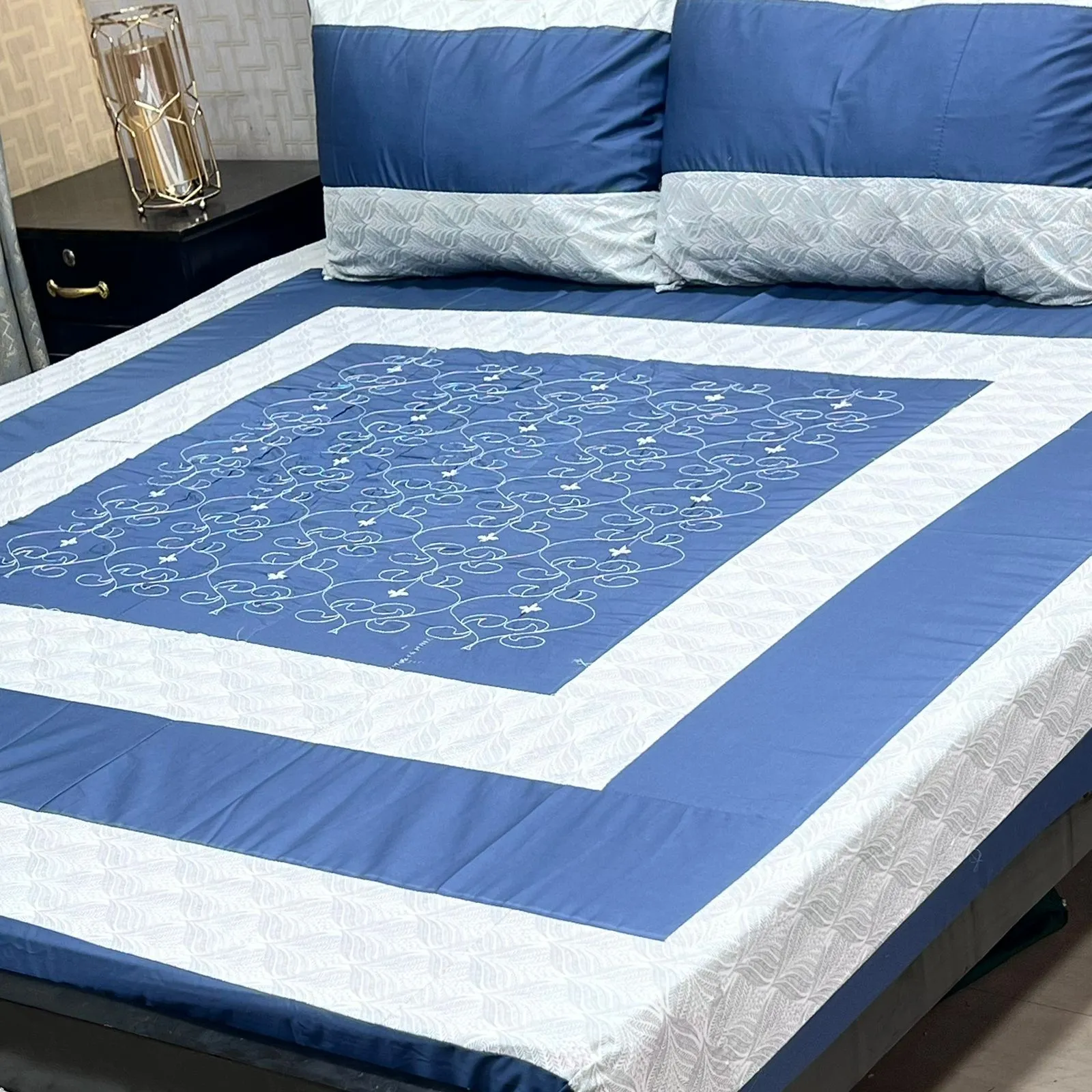 Embroidered Patch Work Bedsheet (21)