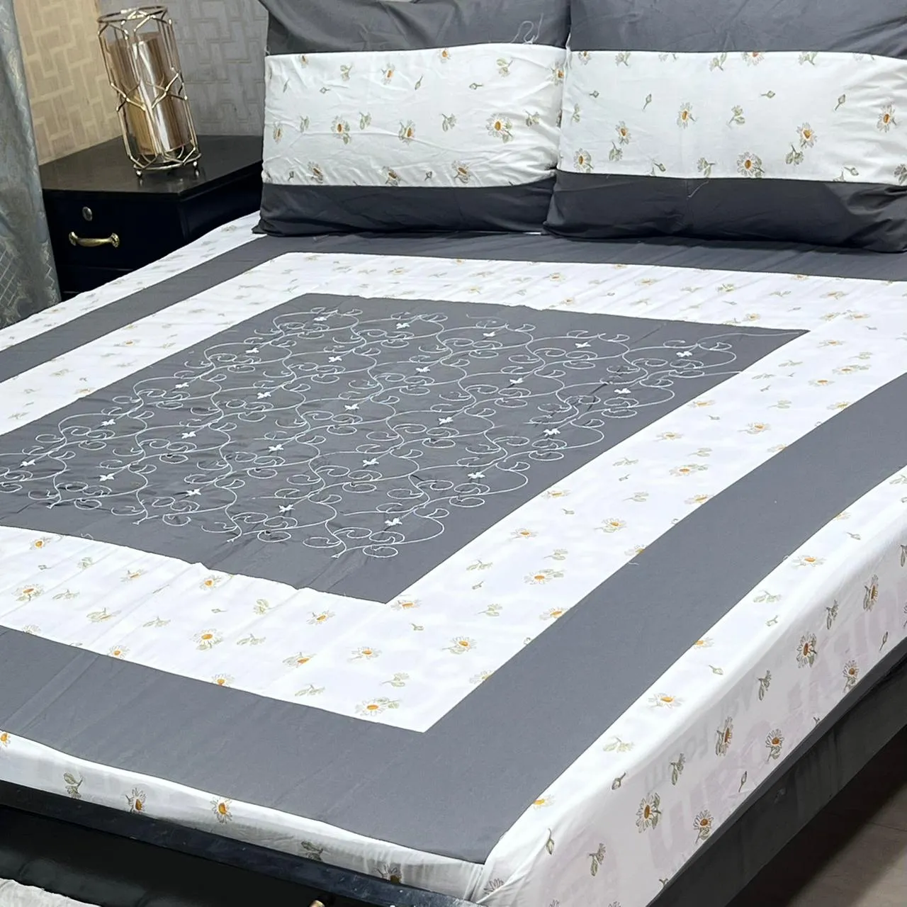 Embroidered Patch Work Bedsheet (22)