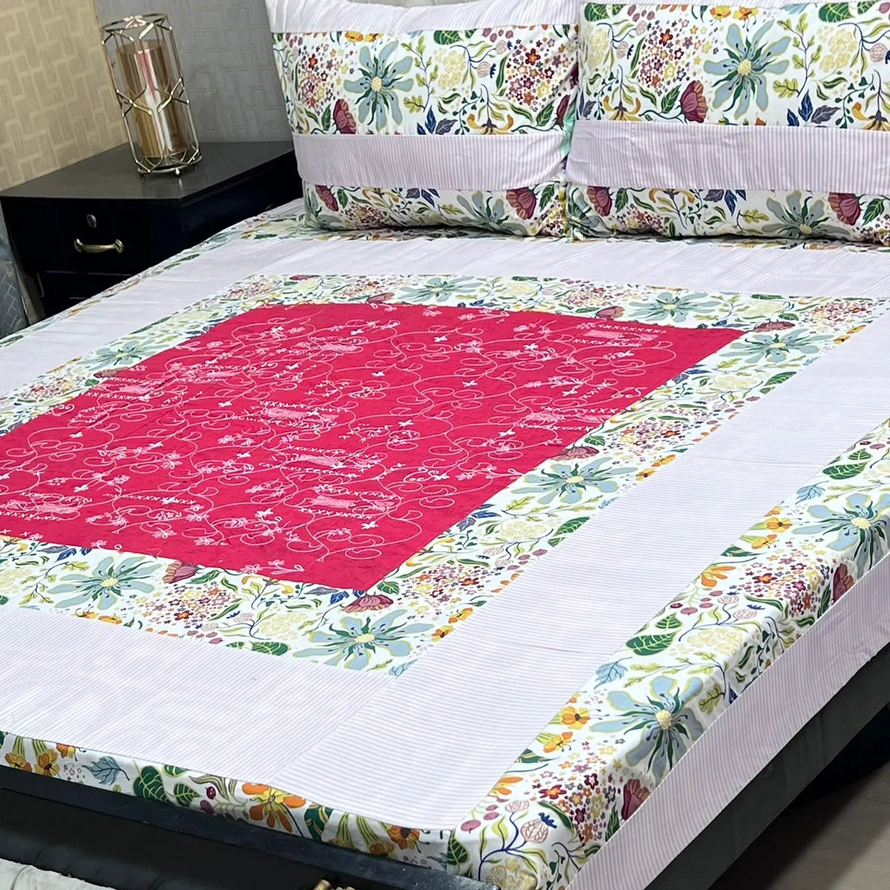 Embroidered Patch Work Bedsheet (25)