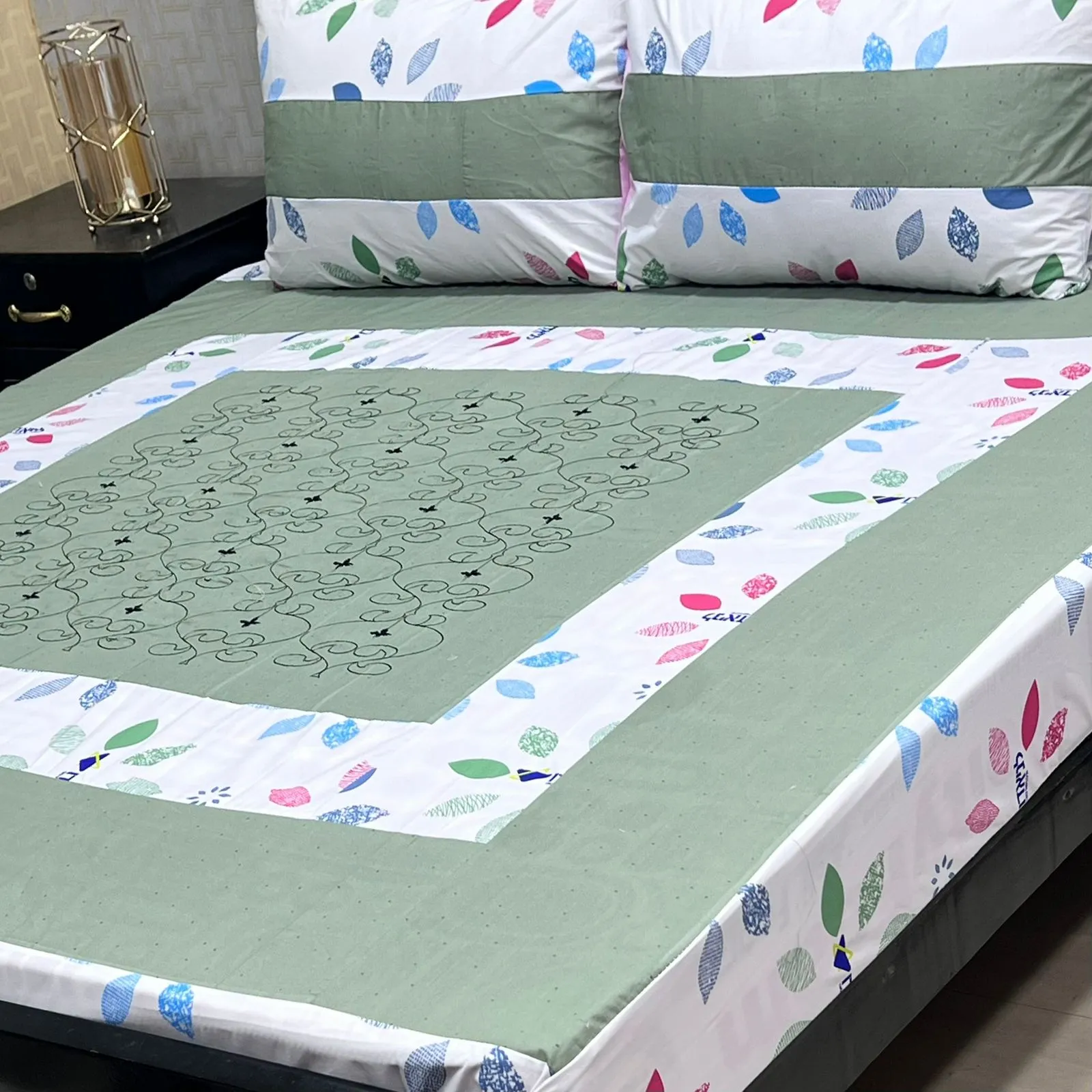 Embroidered Patch Work Bedsheet (26)