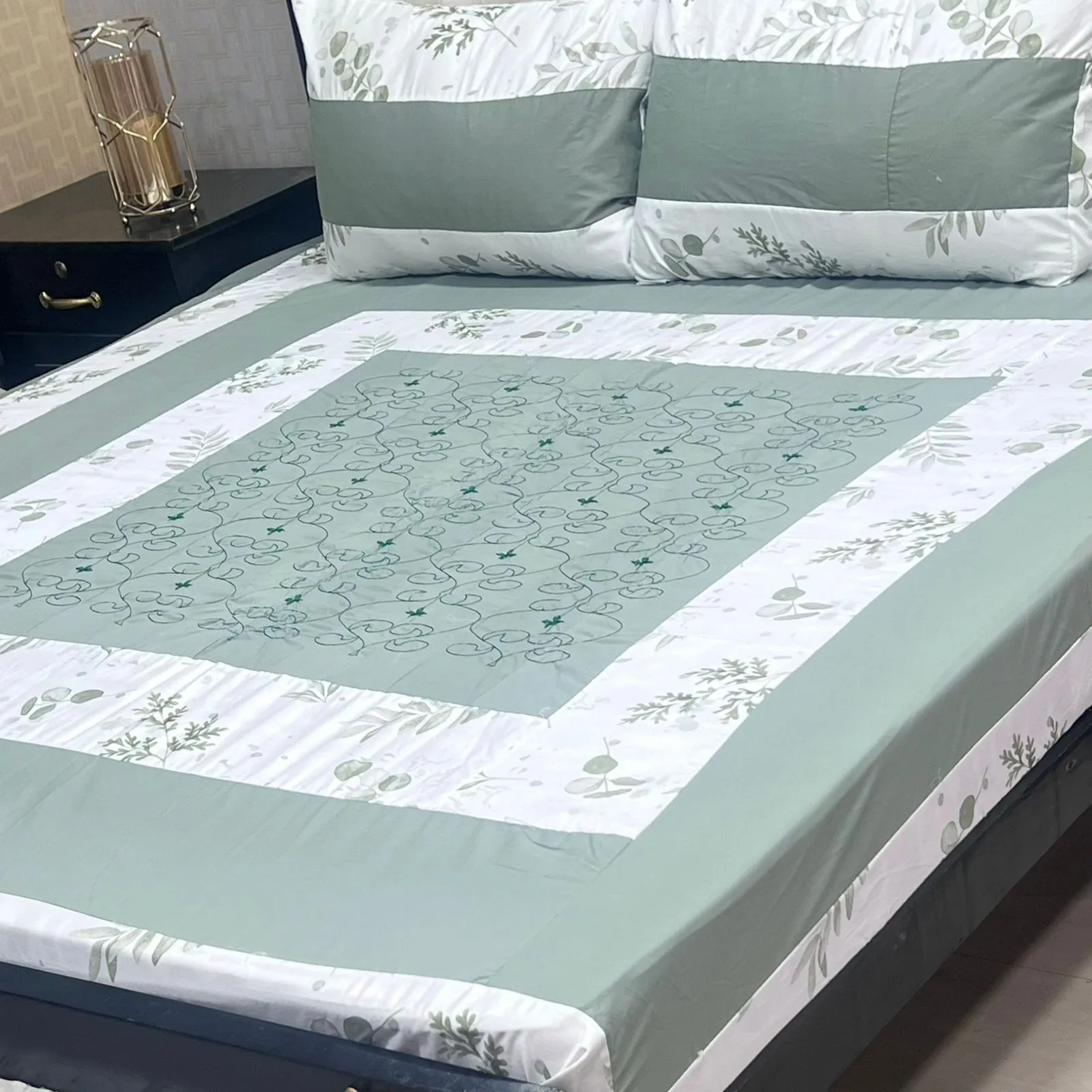 Embroidered Patch Work Bedsheet (27)