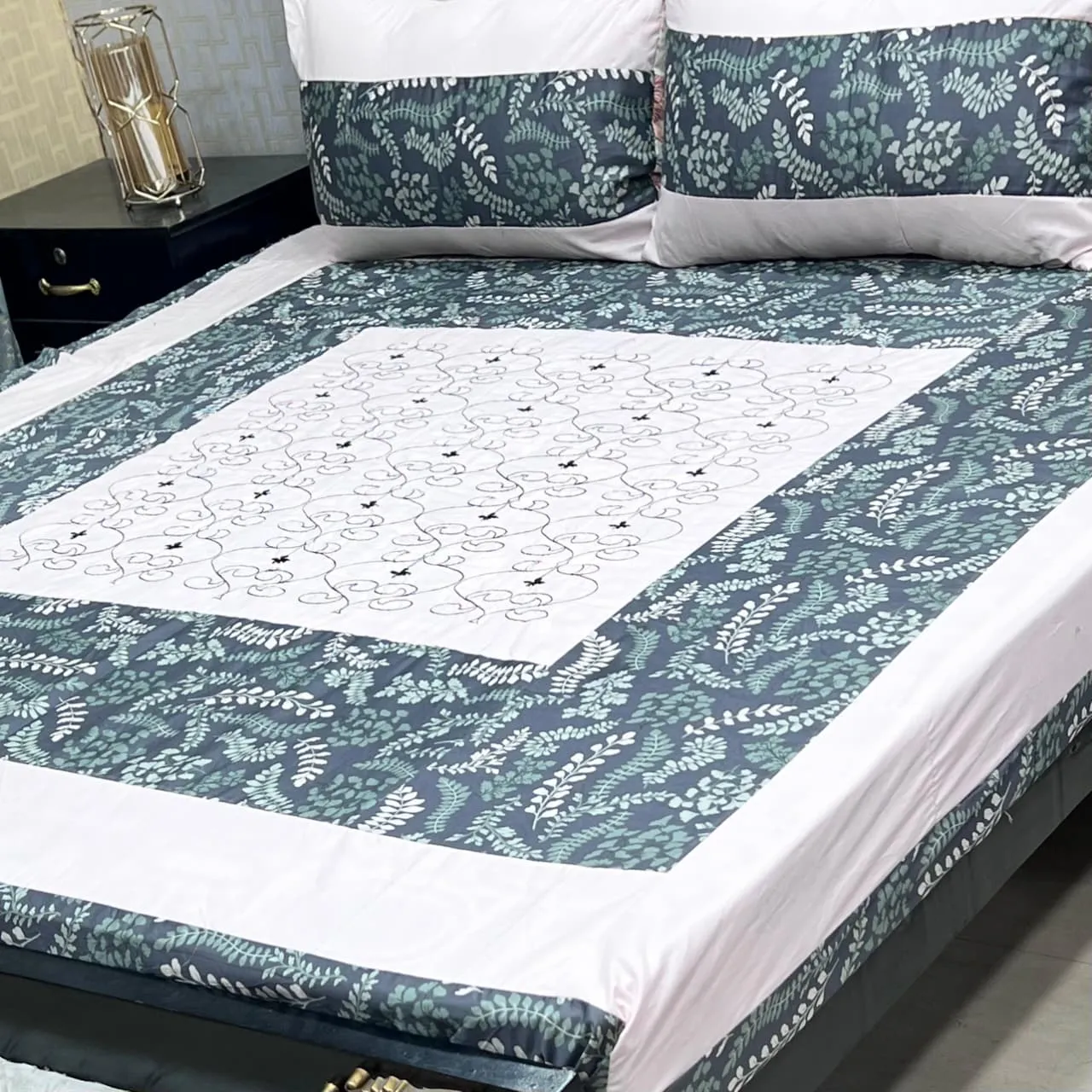 Embroidered Patch Work Bedsheet (28)