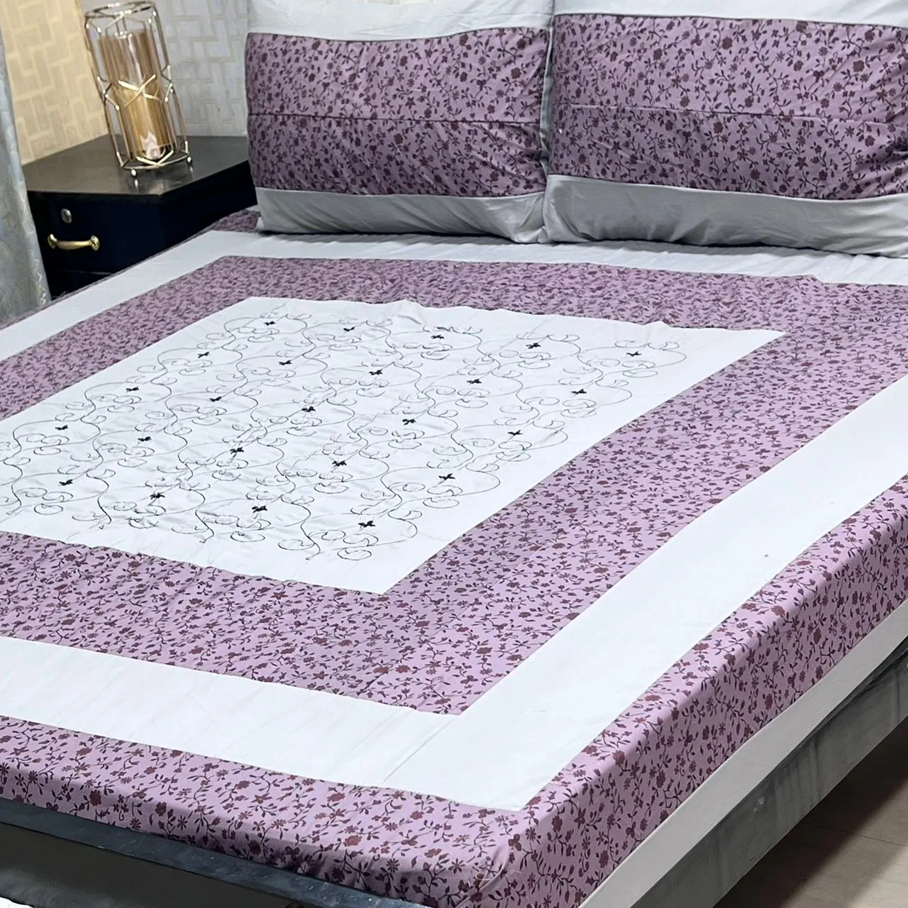Embroidered Patch Work Bedsheet (30)