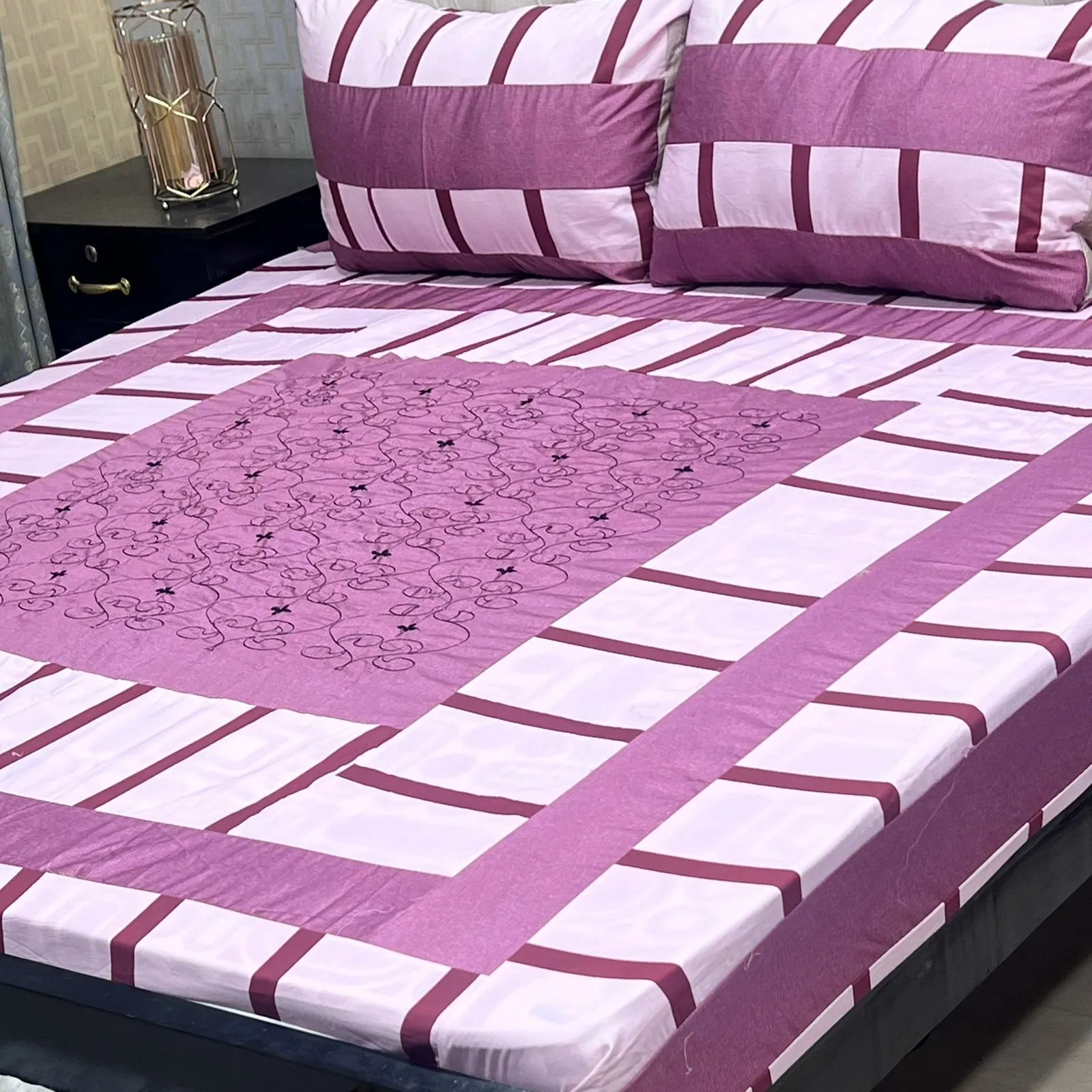 Embroidered Patch Work Bedsheet (31)