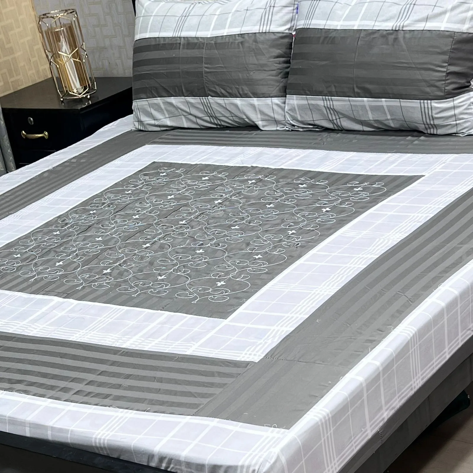 Embroidered Patch Work Bedsheet (33)