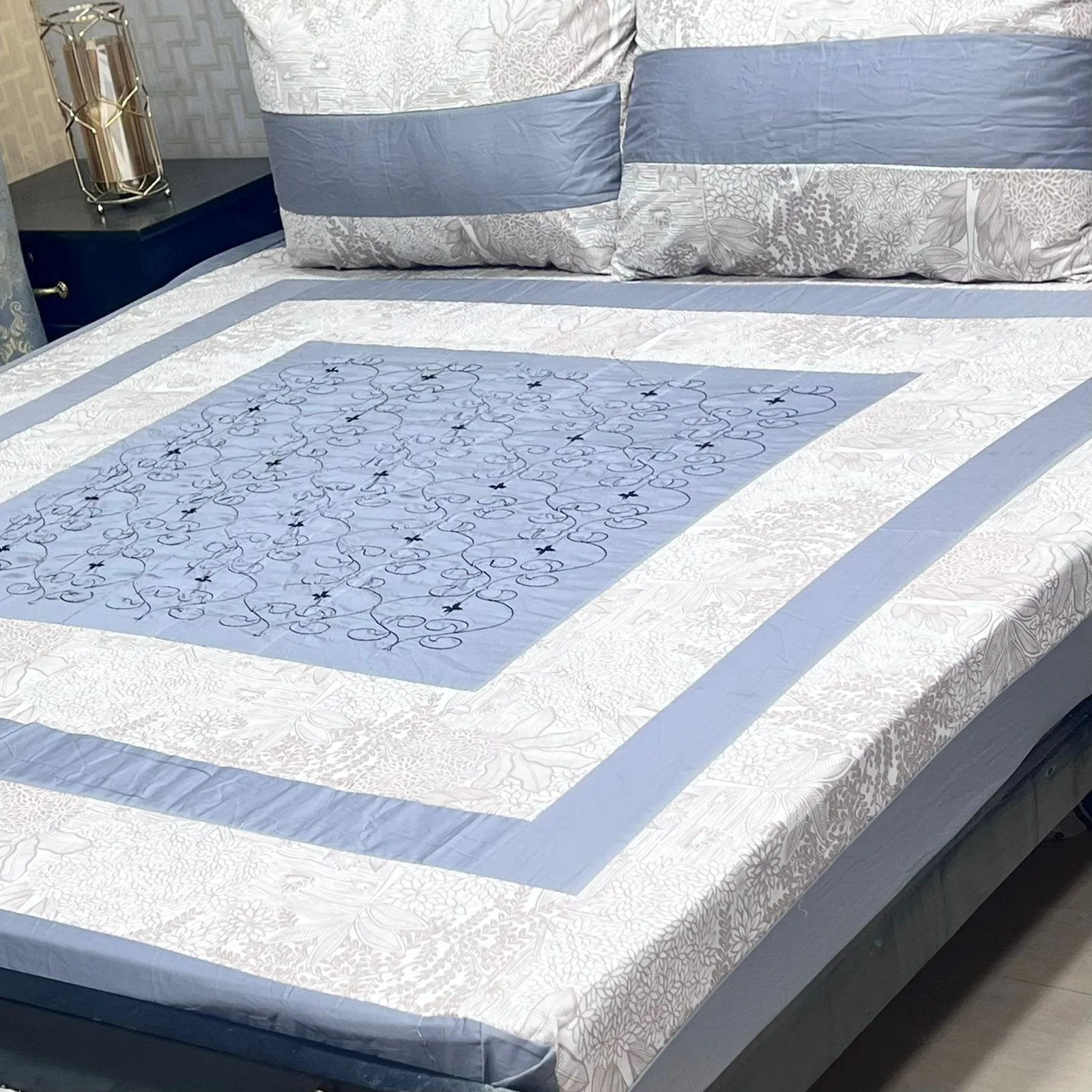 Embroidered Patch Work Bedsheet (36)