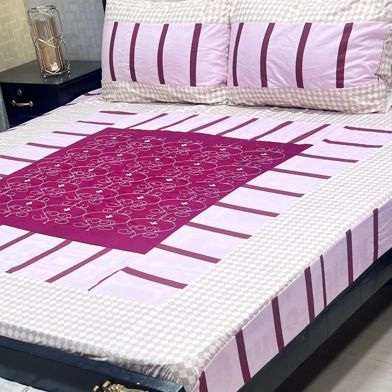 Embroidered Patch Work Bedsheet (37)
