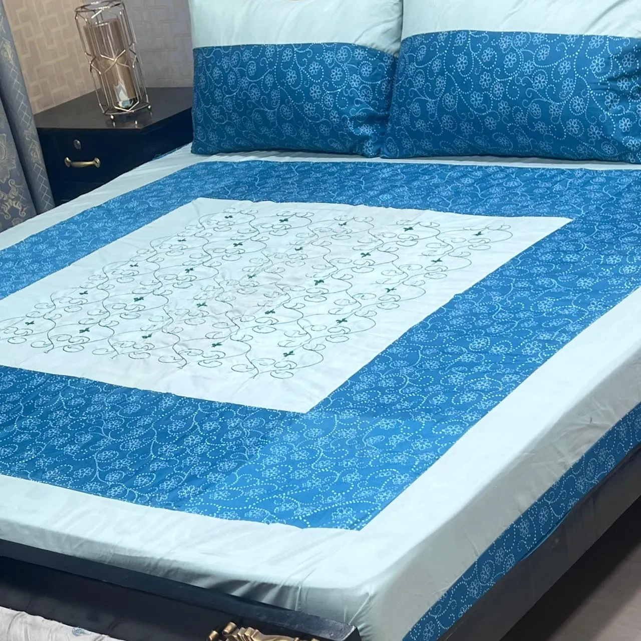 Embroidered Patch Work Bedsheet (38)